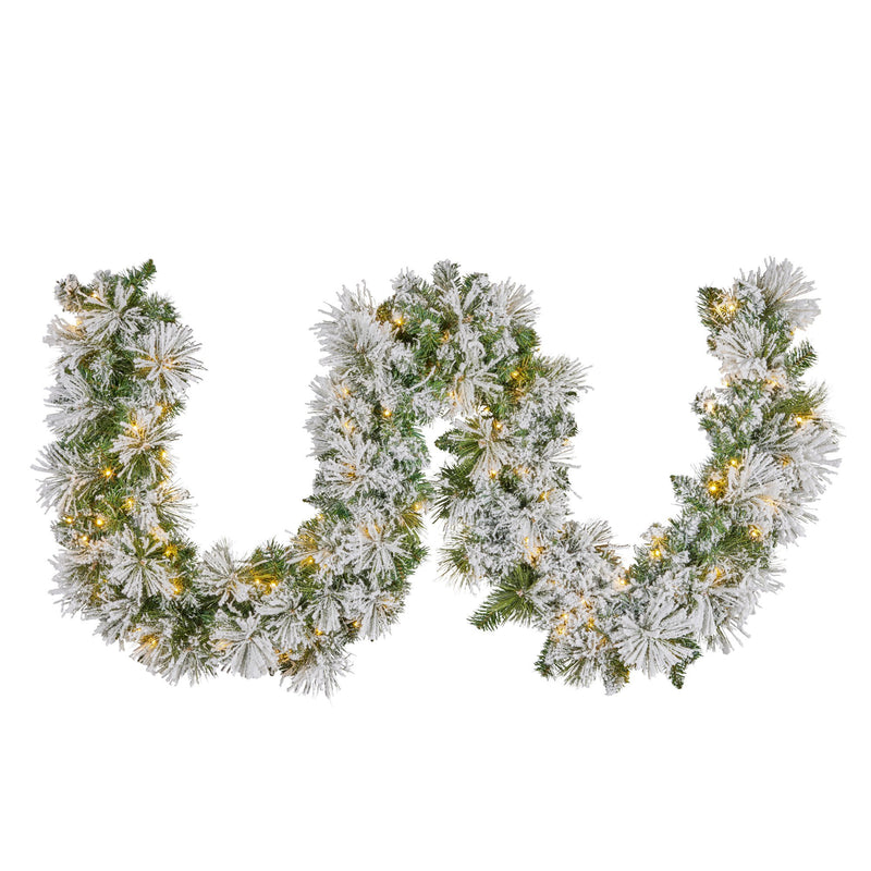 Christabelle 274cm Snow Prelit Christmas Garland LED Lights