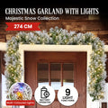 Christabelle 274cm Snow Prelit Christmas Garland LED Lights