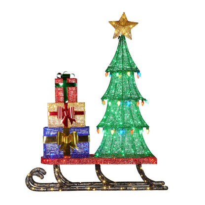 Christabelle Christmas Display Sled 183cm With Tree And Presents Led Lights & C9 Bulbs