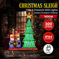 Christabelle Christmas Sled 183cm LED Lights Tree Presents C9