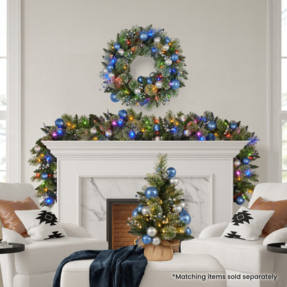 Christabelle 274cm Blue Collection Multicolour Pre-Lit Christmas Garland