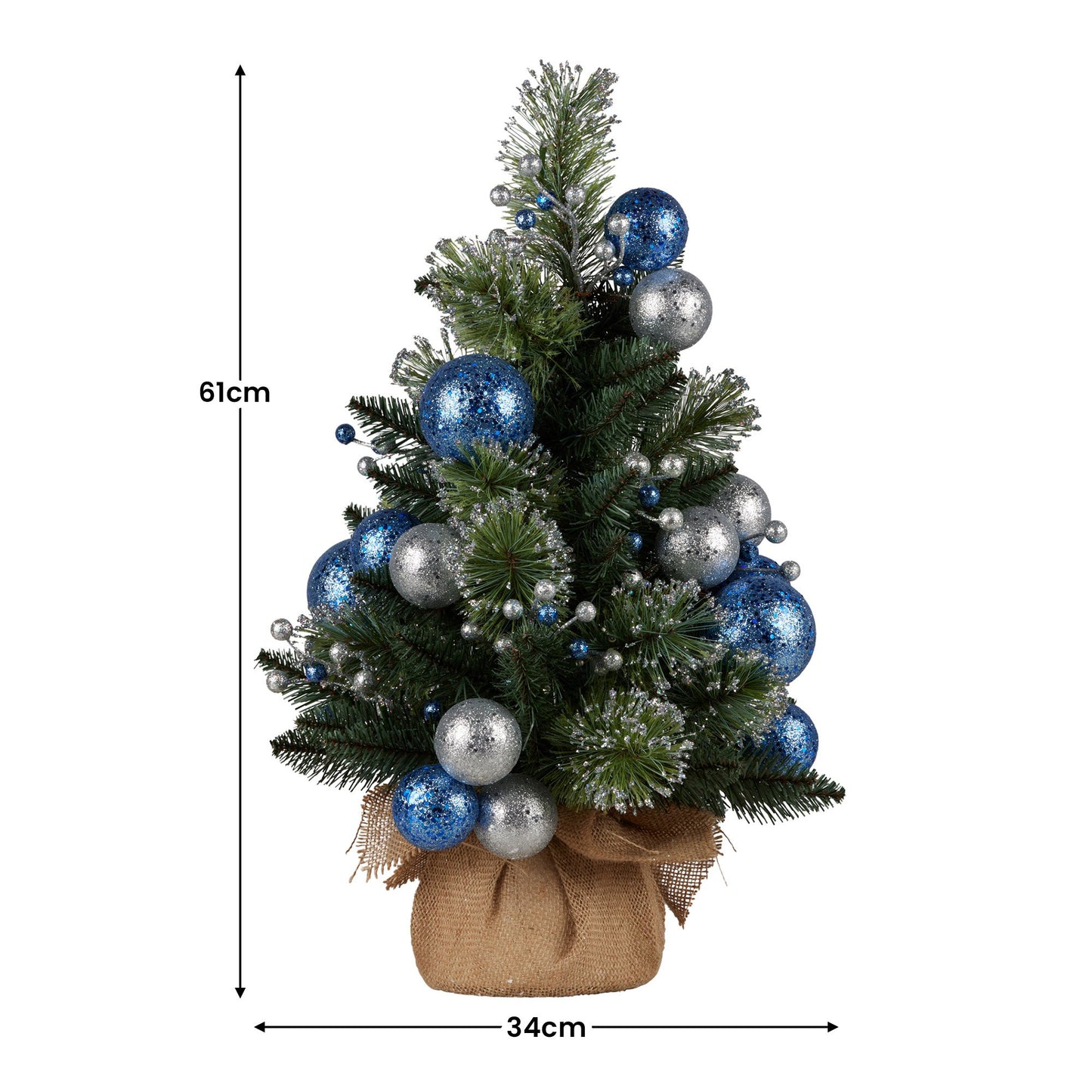 Christabelle 61cm Blue Collection Pre-Lit Tabletop Christmas Tree