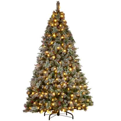 Christabelle Snowy Crown Pine 2.3m Multicolour Pre-Lit Christmas Tree with 1453 Tips