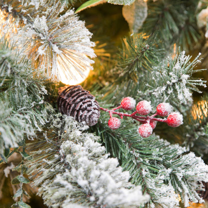 Christabelle Snowy Crown Pine 2.3m Multicolour Pre-Lit Christmas Tree with 1453 Tips