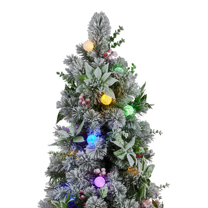 Christabelle Snowy Crown Pine Potted Christmas Tree 1.2m Multicolour Pre-Lit with Snowball Lights
