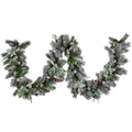 Swishmas 274cm Pre-Lit Multicolour Christmas Garland Snowy Crown Pine