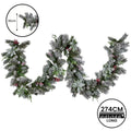 Swishmas 274cm Pre-Lit Multicolour Christmas Garland Snowy Crown Pine