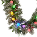 Swishmas 274cm Pre-Lit Multicolour Christmas Garland Snowy Crown Pine