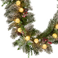 Swishmas 274cm Pre-Lit Multicolour Christmas Garland Snowy Crown Pine