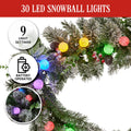Swishmas 274cm Pre-Lit Multicolour Christmas Garland Snowy Crown Pine