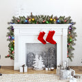 Swishmas 274cm Pre-Lit Multicolour Christmas Garland Snowy Crown Pine