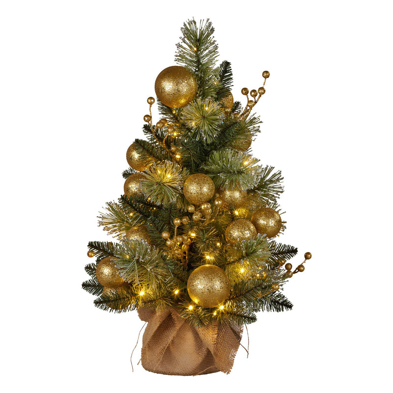 Christabelle 61cm Battery LED Christmas Tree Gold Warm Lights Table