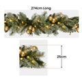 Christabelle 2.7m Christmas Garland Gold Baubles LED Lights