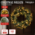 Christabelle 76cm Christmas Wreath LED Lights Golden Baubles