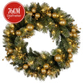 Christabelle 76cm Christmas Wreath LED Lights Golden Baubles
