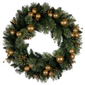 Christabelle 76cm Christmas Wreath LED Lights Golden Baubles