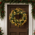 Christabelle 76cm Christmas Wreath LED Lights Golden Baubles