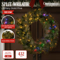 Christabelle 1.22m Christmas Wreath LED Lights 2pc Pine Dual Front Doors