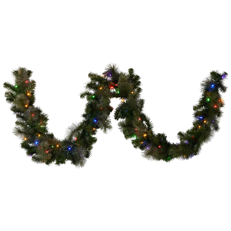 Christabelle 2.7m Christmas Garland LED Lights Gold Pine Mantle
