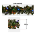 Christabelle 2.7m Christmas Garland LED Lights Gold Pine Mantle