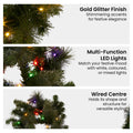 Christabelle 2.7m Christmas Garland LED Lights Gold Pine Mantle
