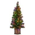 Christabelle 4ft Christmas Tree Gold LED Multi Lights Glitter Pine