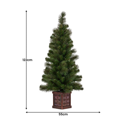 Christabelle 4ft Christmas Tree Glittery Gold Pine Led Multi Lights Xmas Decor