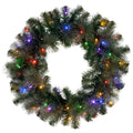 Christabelle 61cm Christmas Wreath LED Lights Gold Pine