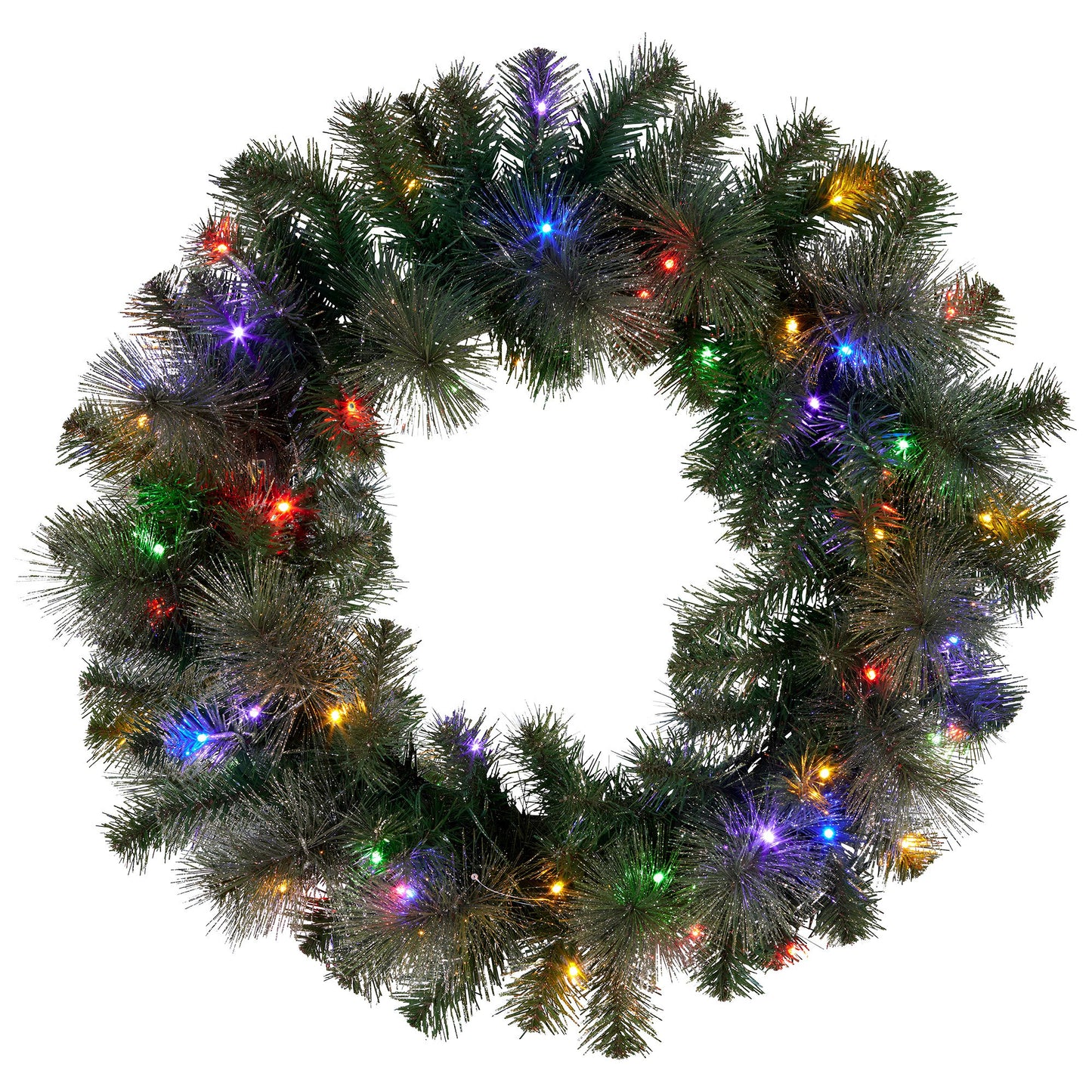 Christabelle 61cm Christmas Wreath with LED Lights Glittery Gold Pine re-Lit Front Door Decoration Ornament