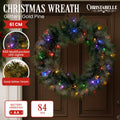 Christabelle 61cm Christmas Wreath LED Lights Gold Pine