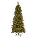 Christabelle 7.5ft Slim Christmas Tree Gold LED Lights Glitter