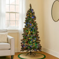 Christabelle 7.5ft Slim Christmas Tree Gold LED Lights Glitter