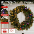 Christabelle 76cm Split Christmas Wreath LED Lights Double Door