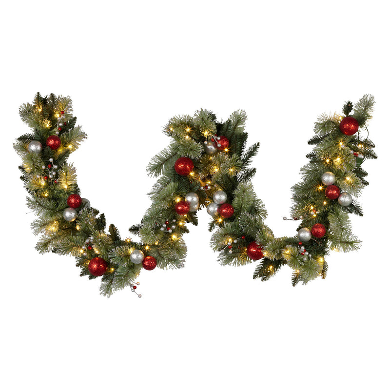 Christabelle 2.7m Christmas Garland LED Lights Baubles Mantle