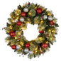 Christabelle Stunning 61cm Christmas Wreath with LED Lights Baubles Berries Red Silver Front Door Decoration