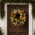 Christabelle 61cm Christmas Wreath LED Lights Red Silver Baubles