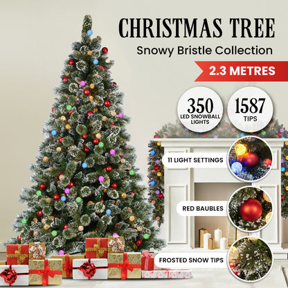 Christabelle Swishmas Snowy Bristle 2.3m Multicolour Pre-Lit Christmas Tree with 1587 Tips