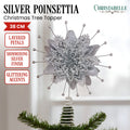 Christabelle Poinsettia Christmas Tree Topper Silver Petals Decoration
