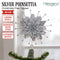 Christabelle Poinsettia Christmas Tree Topper Silver Petals Decoration