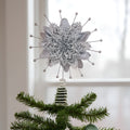 Christabelle Poinsettia Christmas Tree Topper Silver Petals Decoration