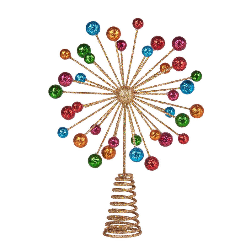 Christabelle Christmas Tree Topper Gold Glittery Baubles Ornaments