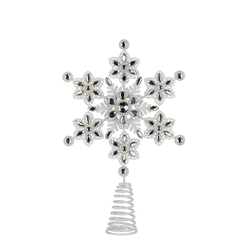 Christabelle Snowflake Christmas Tree Topper Beaded Decoration