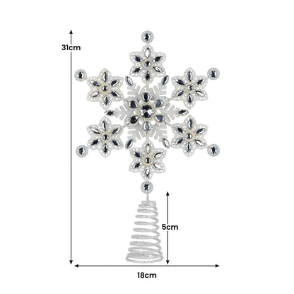 Christabelle Snowflake Christmas Tree Topper Beaded Decoration Ornament Xmas