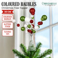 Christabelle Christmas Tree Topper Baubles Glitter Ornament Red
