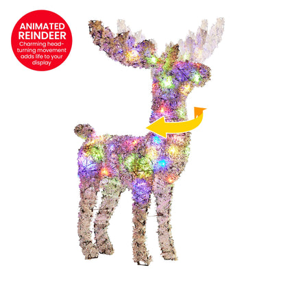 Christabelle 112cm Animated Reindeer Christmas LED Lights Indoor Outdoor Yard Statue Decoration