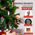 Christabelle Christmas Aussie Animals Baubles Pack 6 Ornaments Decorations