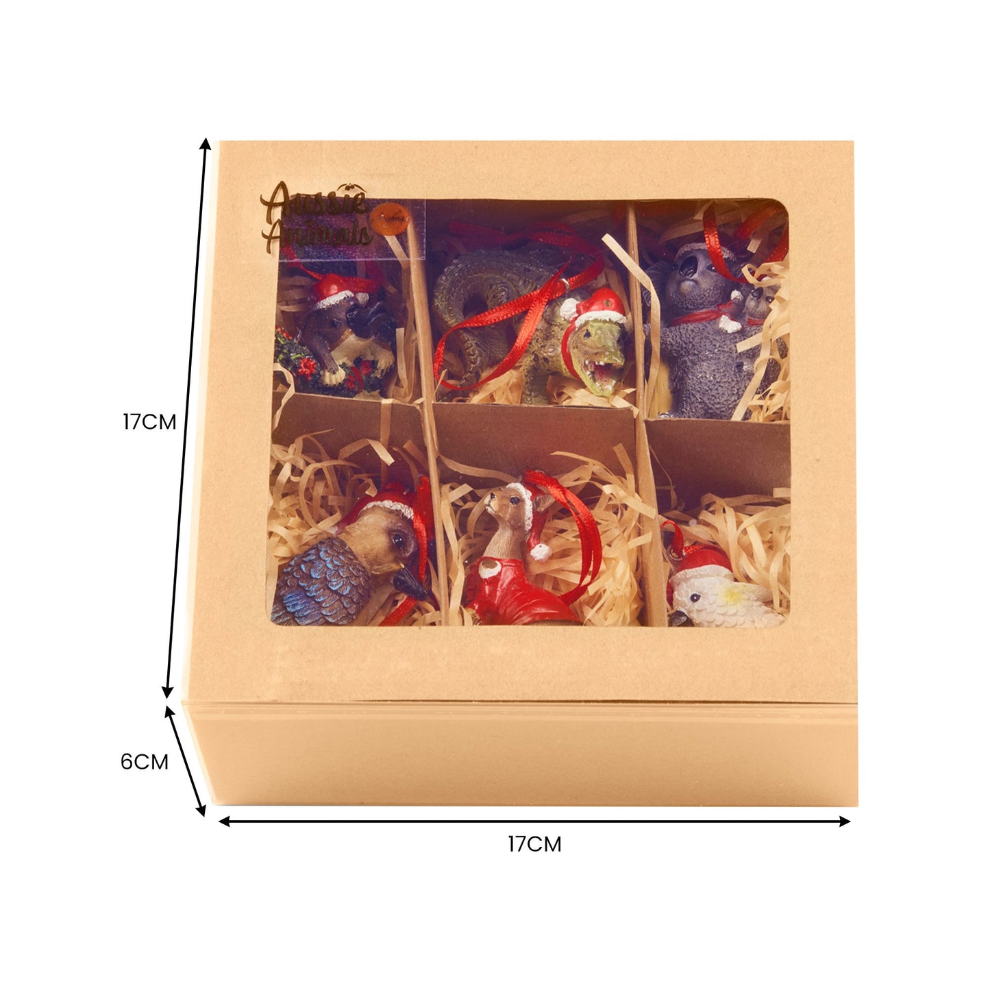 Christabelle Christmas Aussie Animals Pack of 6 Baubles Tree Decoration Ornaments Gift Pack
