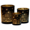 Christabelle Christmas Candle Jar Set 3 Black Gold Holiday Holder