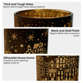 Christabelle Christmas Candle Jar Set 3 Black Gold Holiday Holder