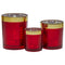 Christabelle Christmas Candle Jar Set 3 Red Gold Holiday Holders